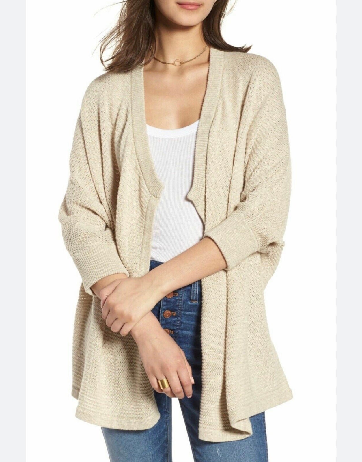Exclusive Madewell Seabank Open Front Knit Sweater Long