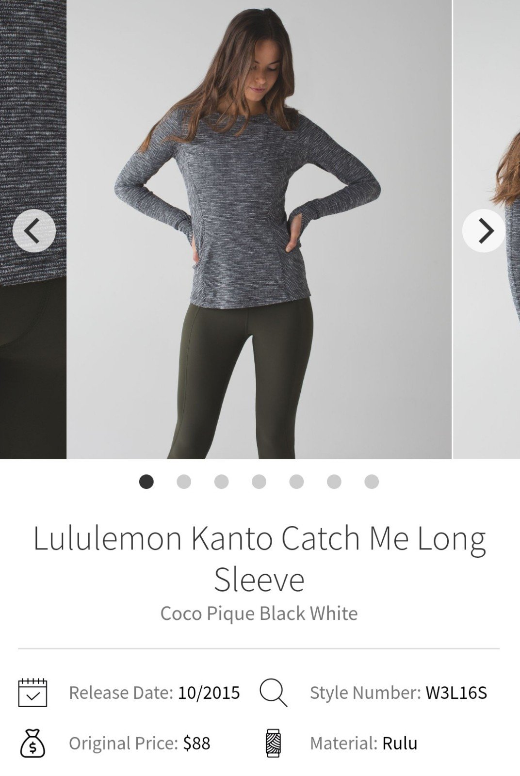 Nice LULULEMON Kanto Catch Me Long Sleeve, Coco Pique Black White, Size 4, EUC! nieBv77sB Online Exclusive