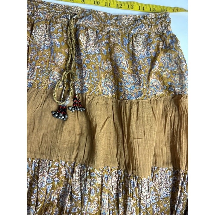 floor price Vintage 1970s Womens Large Gauzy Cotton Country Floral Peasant Prairie Skirt K4fFyaAyW Cheap