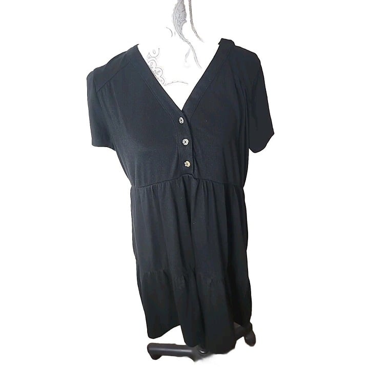 Simple Knox Rose Dress Womens Size Large Black Tiered B