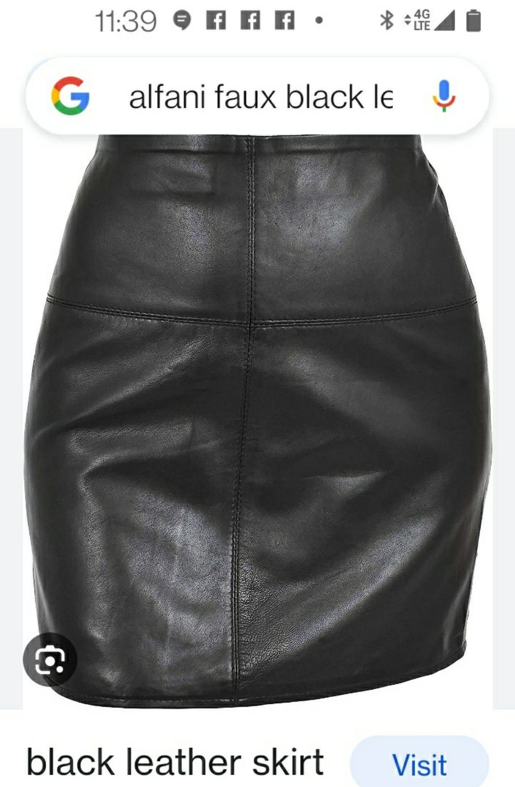 cheapest place to buy  Alfani  Black faux Leather Skirt