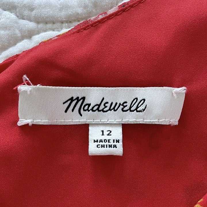 Beautiful Madewell Ruffle-Strap Wrap Dress Metallic-Striped Prairie Posies Woman´s Size 12 FMkIphHsV Cool