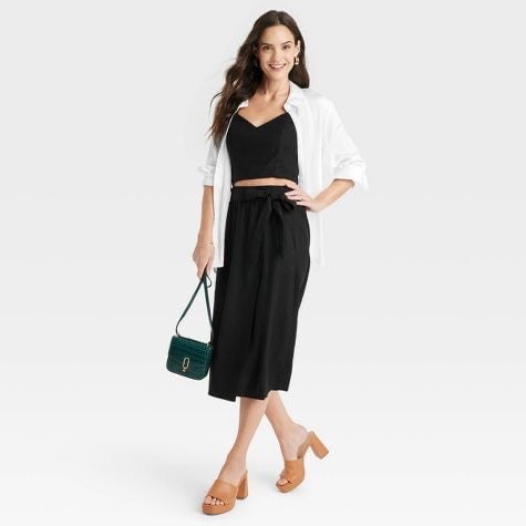 Affordable Women´s Linen Wrap A-Line Skirt - A New