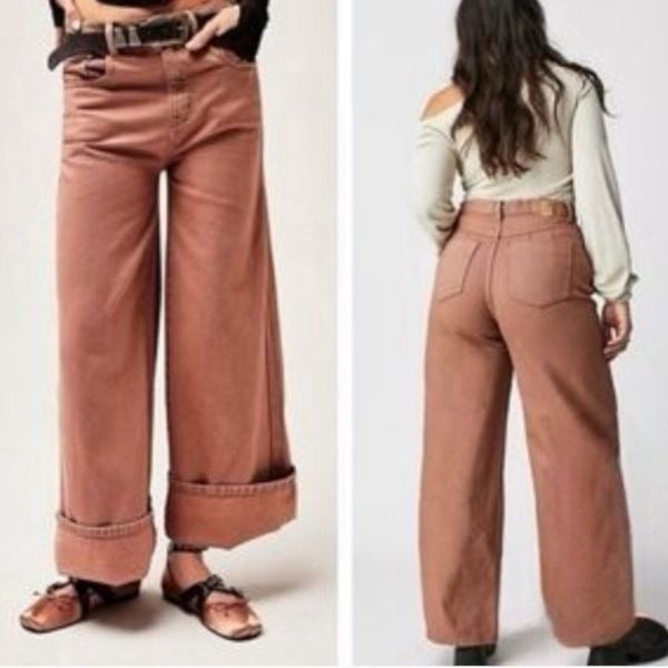 where to buy  Free People We The Free CRVY Gia High Rise Wide Leg Jeans Women´s Size 33 NEW GGPYC0FNZ Fashion