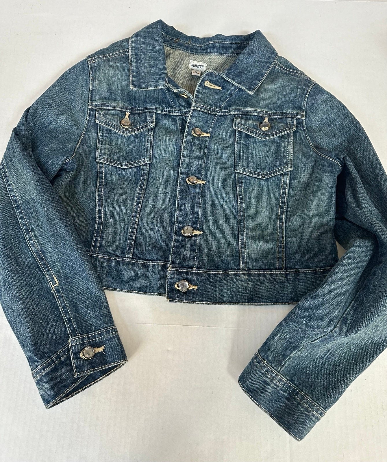 Exclusive Women’s Size 12 - Cache Denim Crop Jacket with Jeweled Buttons - Pre-Owned Ms6MvA1VB Novel 