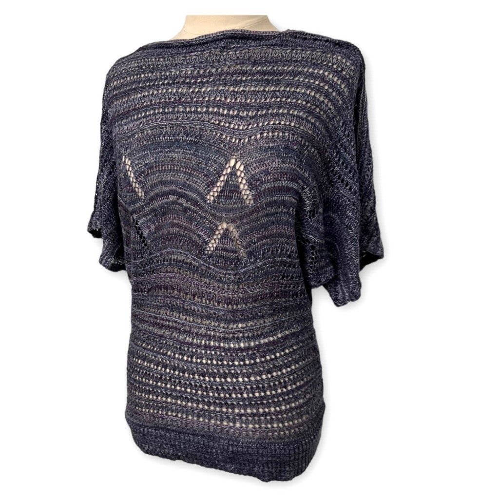 Classic Ashley Stewart Purple Open Knit Domain Sleeve Plus Size Sweater Size 14/16 ngvwwJ8t9 Wholesale