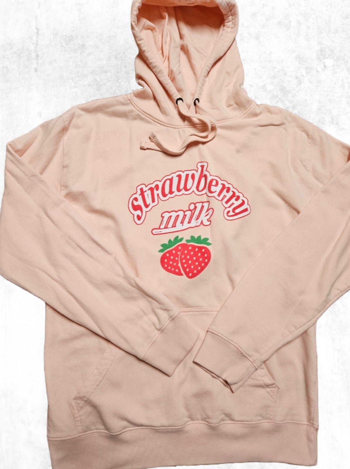the Lowest price Hot Topic Strawberry Milk Womens Medium Pullover Hoodie Long Sleeve Sweater Pink natrDOIe3 Fashion