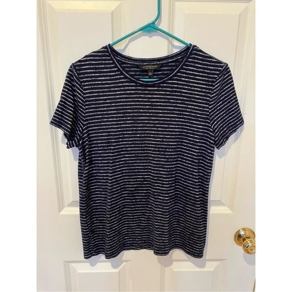 Elegant Liverpool Navy Striped Tee, Size Medium NOfC1kwoW just for you