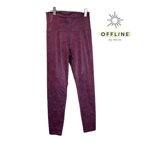 Custom Aerie Offline Purple Shiny Faux Leather Look Leg