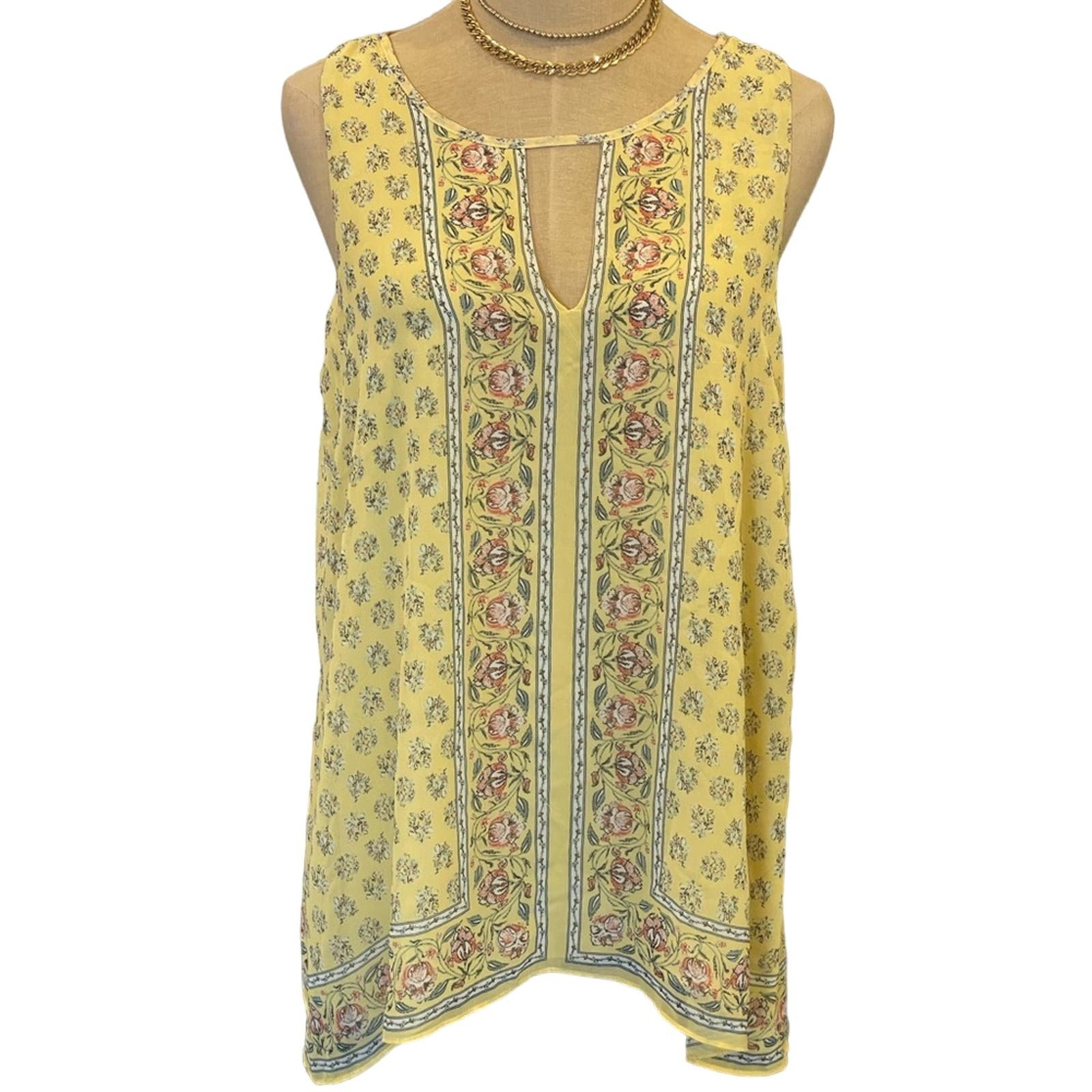 cheapest place to buy  Max Studio Yellow Floral Loose T
