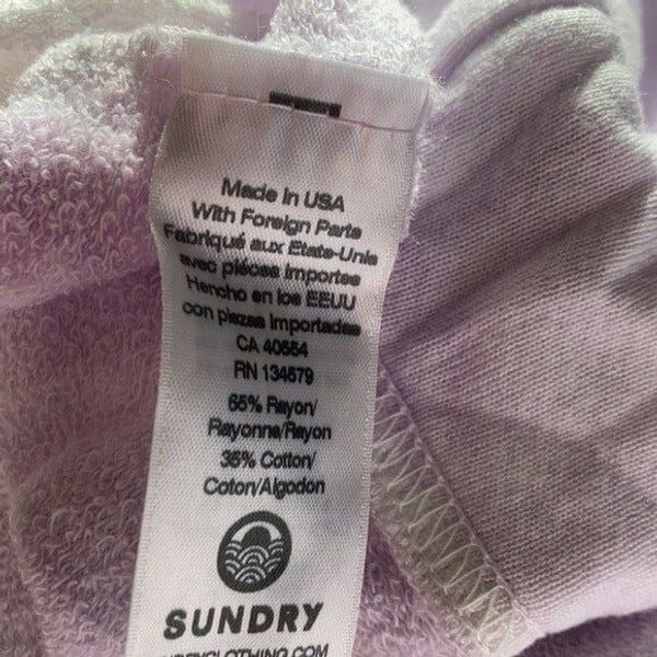 Simple SUNDRY Tie Dye Sweatshirt Lilac and White fmK01ngEl Low Price