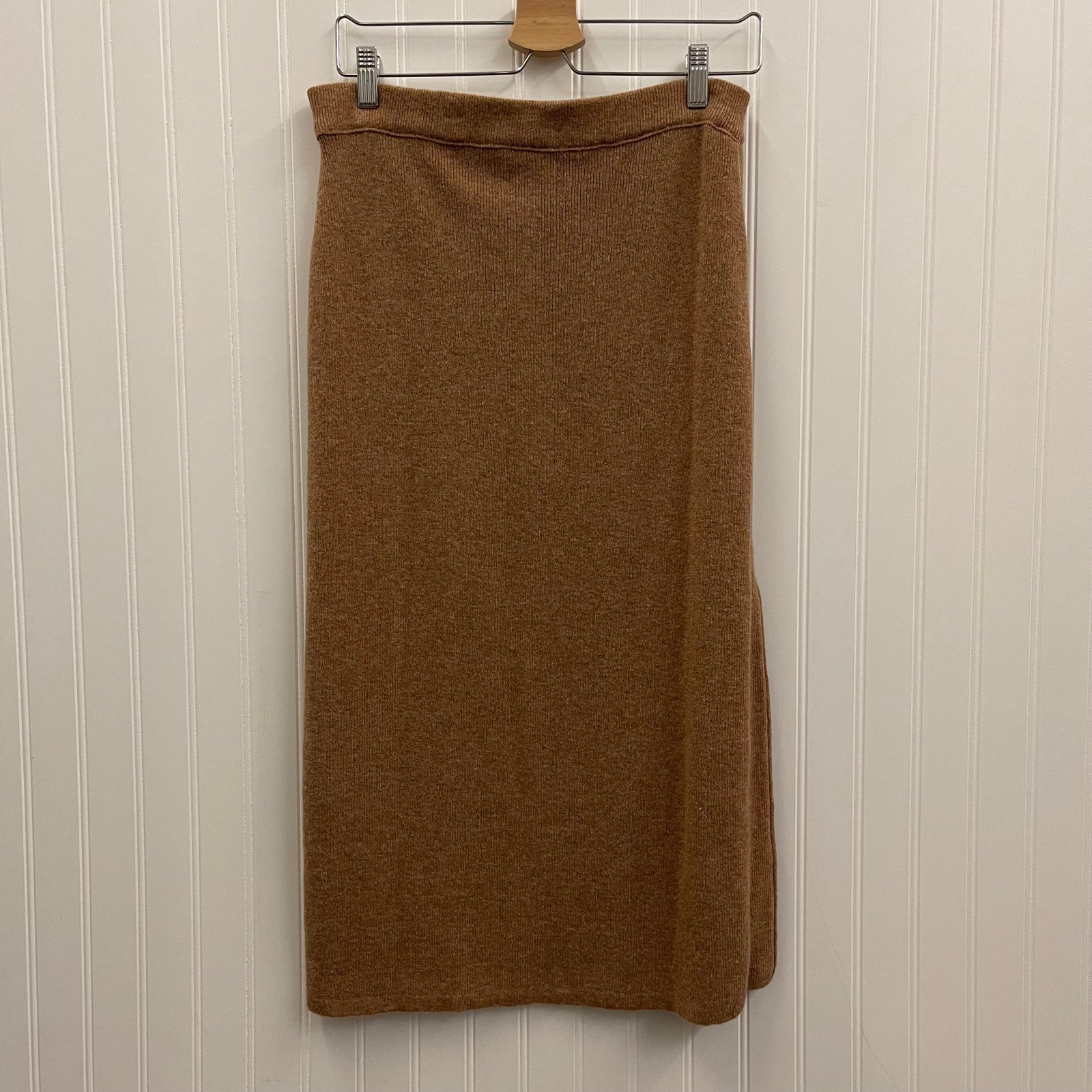 floor price Vintage Tan Lambswool & Cashmere Blend Midi Skirt Sz 6 loh0QyrWU US Sale