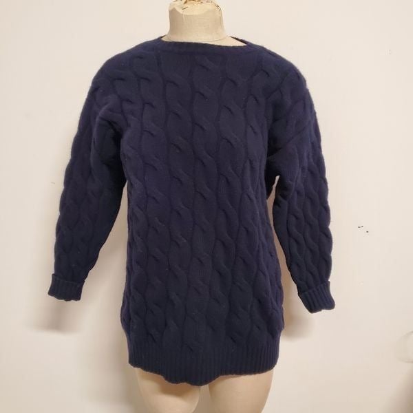 Exclusive Lauren Ralph Lauren Blue Cable Knit Sweater S