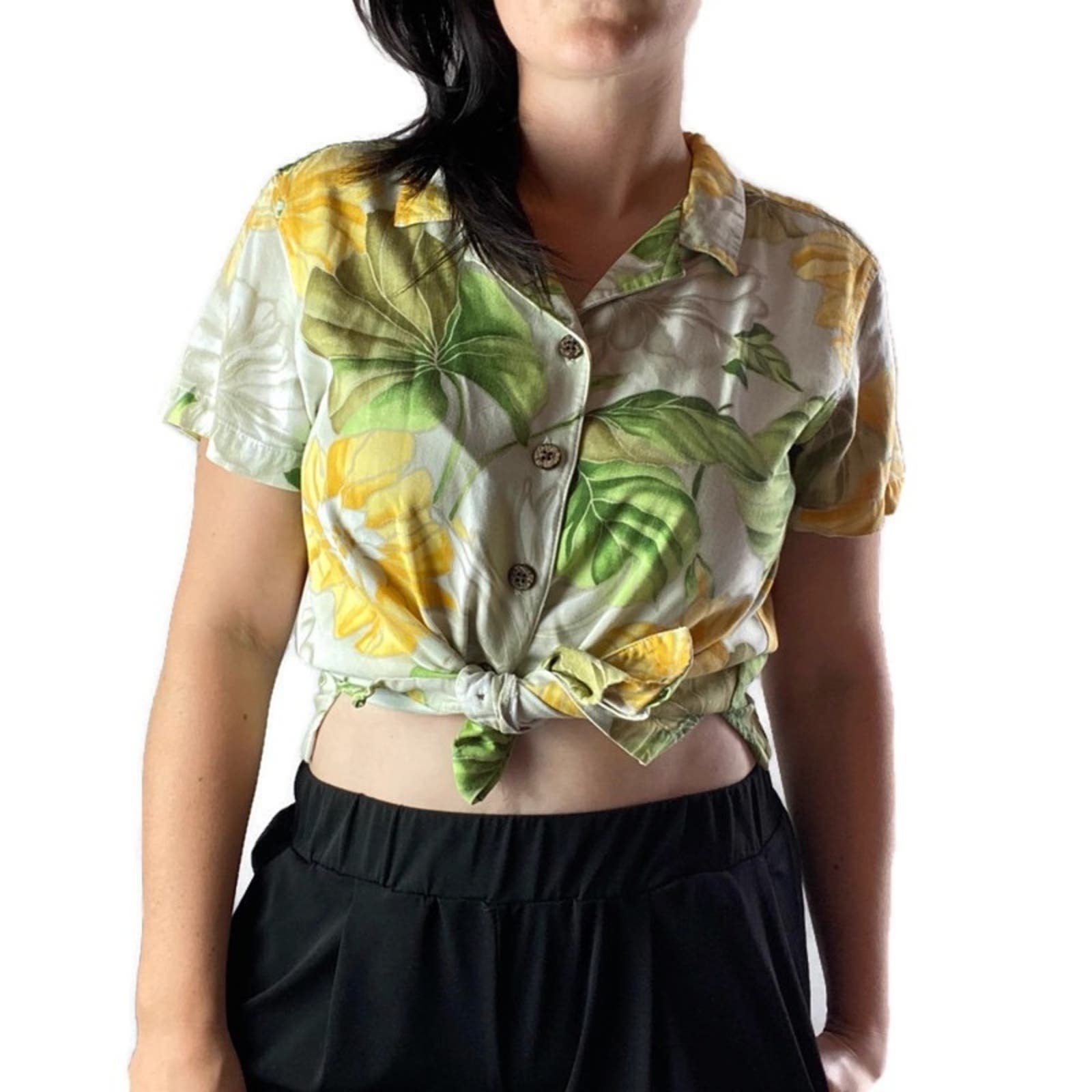 save up to 70% Jamaica Bay Hawaiian Floral Button Up Bl