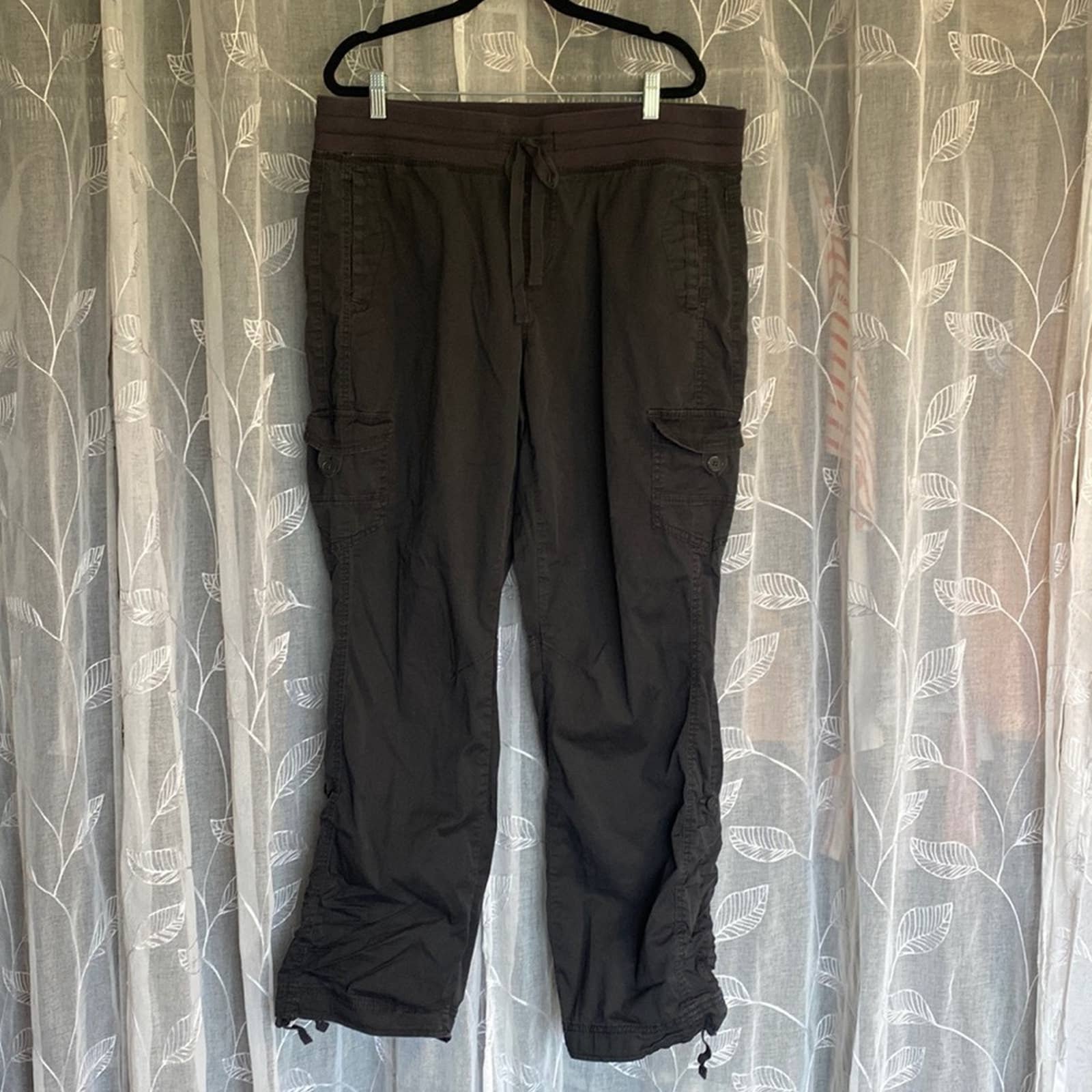 Simple Supplies gray cargo style pants drawstring waist