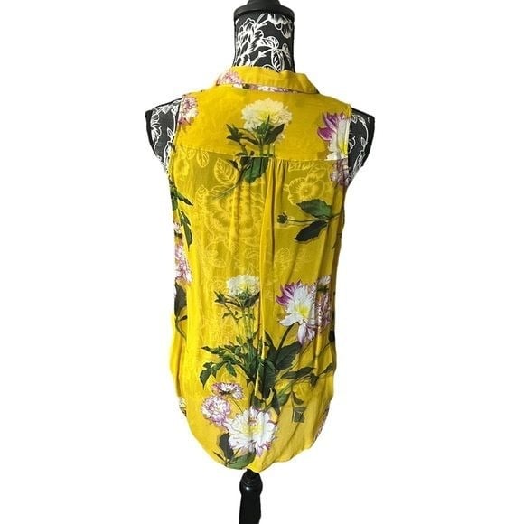 good price Anthropologie Maeve Floral Sleeveless shirt top blouse size 6 yellow iS2Rz2rut High Quaity