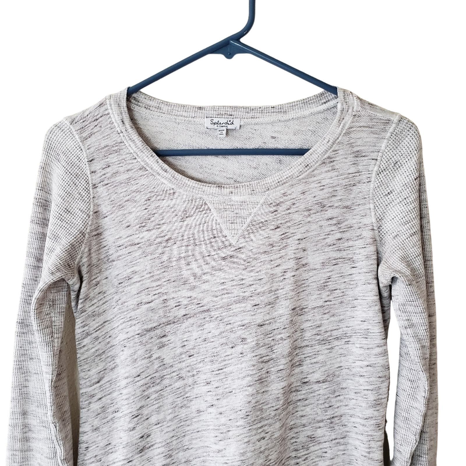 Cheap Splendid Women´s Heathered Gray Scoop Neck Long Sleeves Pullover Sweatshirt XS ndiF9wkJw Discount