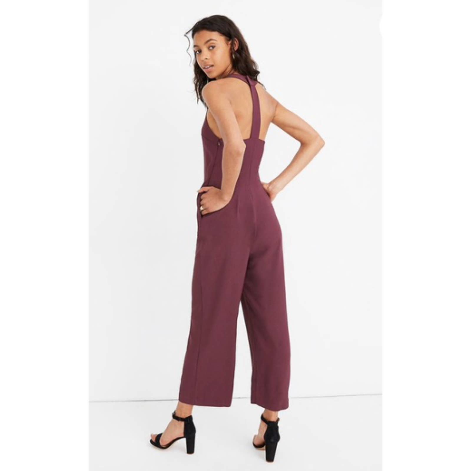 Comfortable Madewell T-Back Crepe Jumpsuit 2 Purple Open BackWide Straight Leg Fit nmRlqhxQU Factory Price