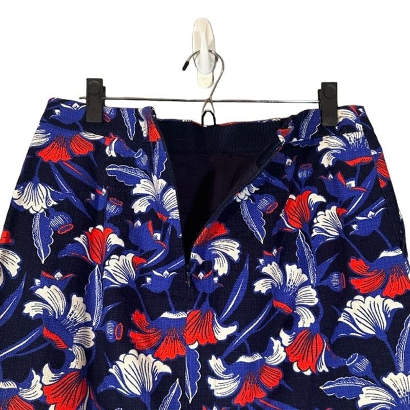 Popular J. Crew Blue & Red Multicolor Floral Straight Mini Skirt Women Sz 10 NB7rxHjPi well sale