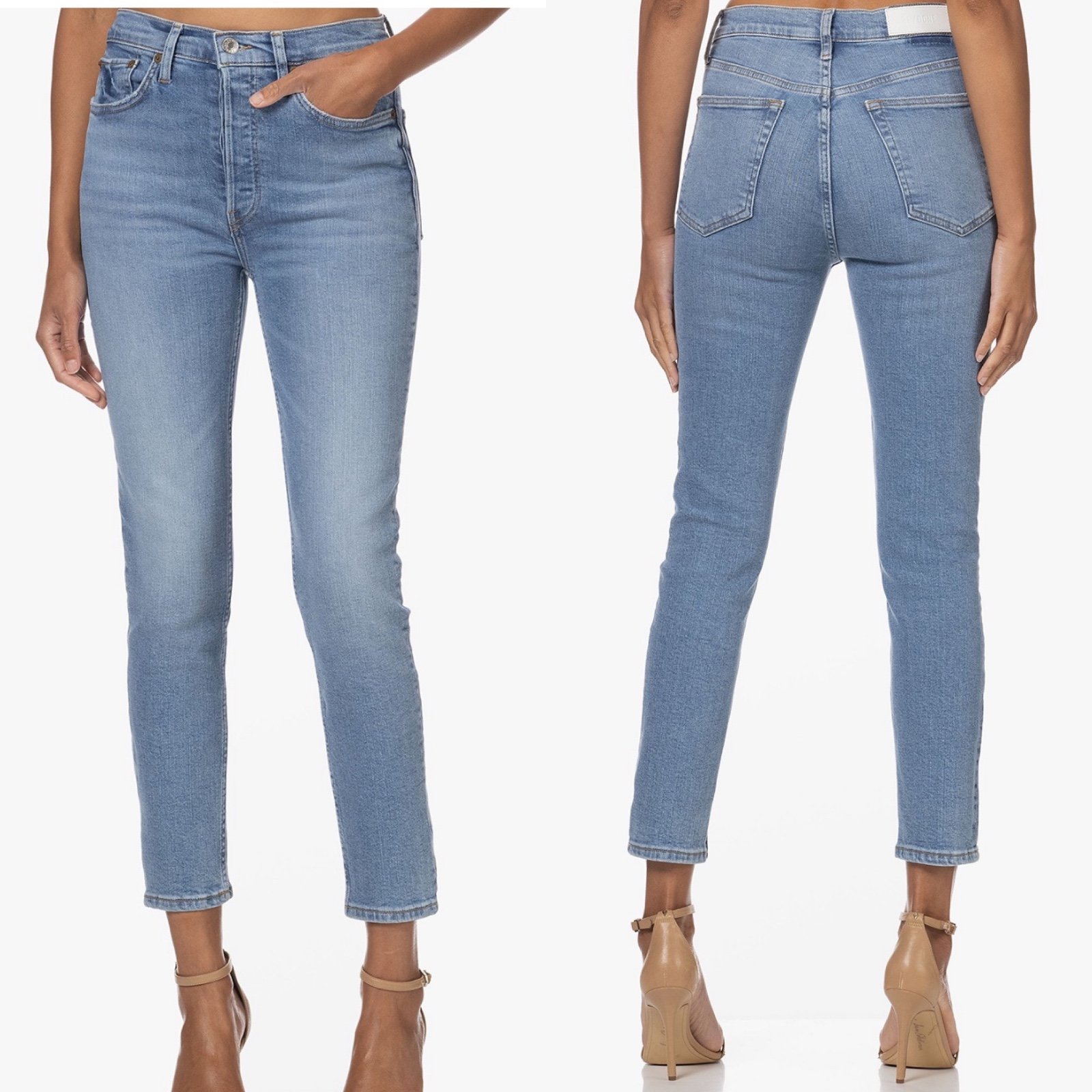 reasonable price Re/Done 90s High Rise Ankle Crop Jeans