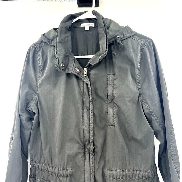 Nice Standard James Perse Charcoal Gray Utility Jacket with Hood Size 3 Large NRwzKoiRH hot sale