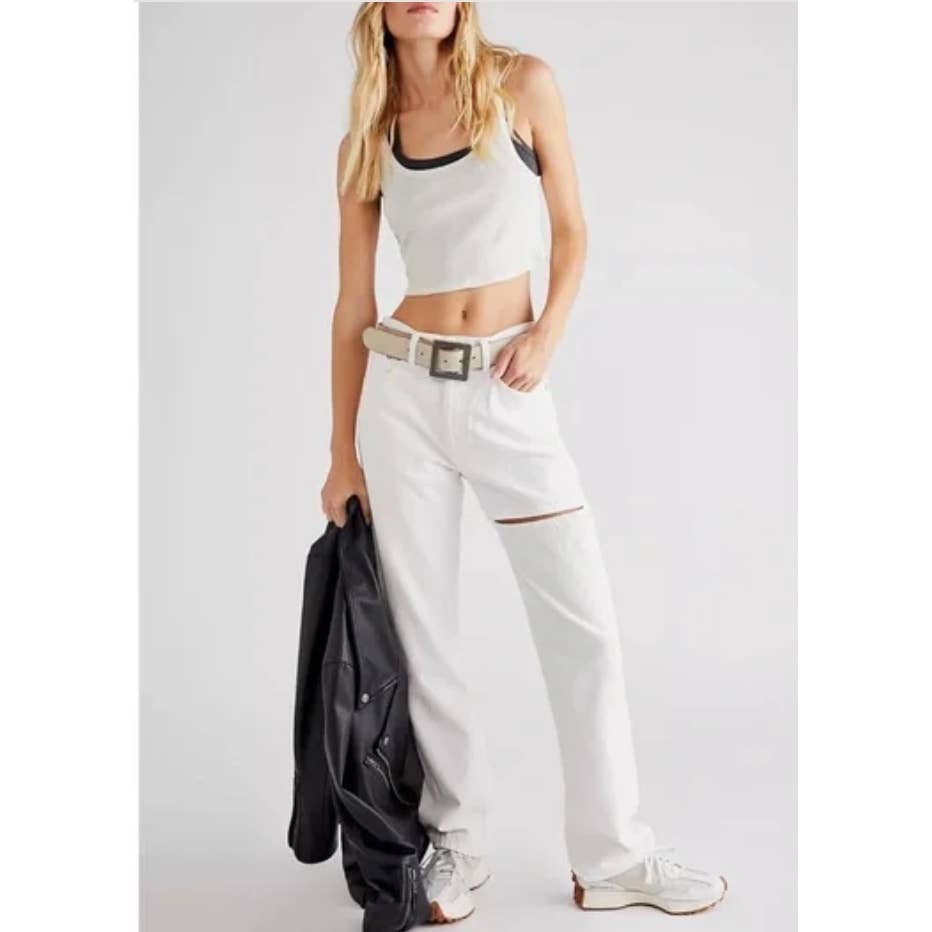 Nice NWT Agolde White Lana Slice Mid Rise Straight Jeans in Element OGSojCwtU Store Online