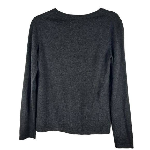Elegant Garnet Hill Floral Button-Up Gray Merino Wool Cardigan Sweater h1wVkpfXt High Quaity