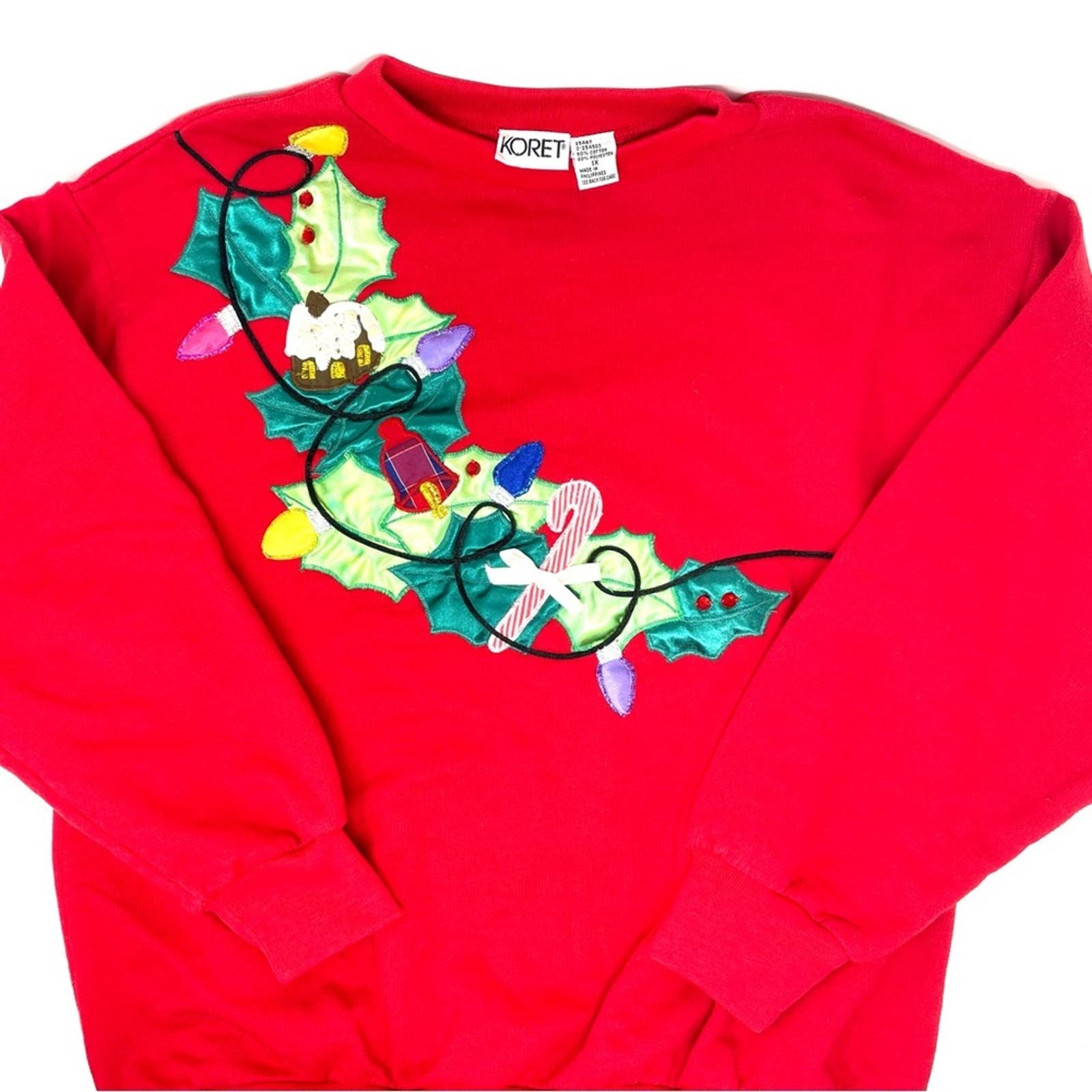 Personality Vintage Ugly Christmas Sweater Crewneck Sweatshirt Holiday Party Women’s Medium mJFMZo1Qa Store Online