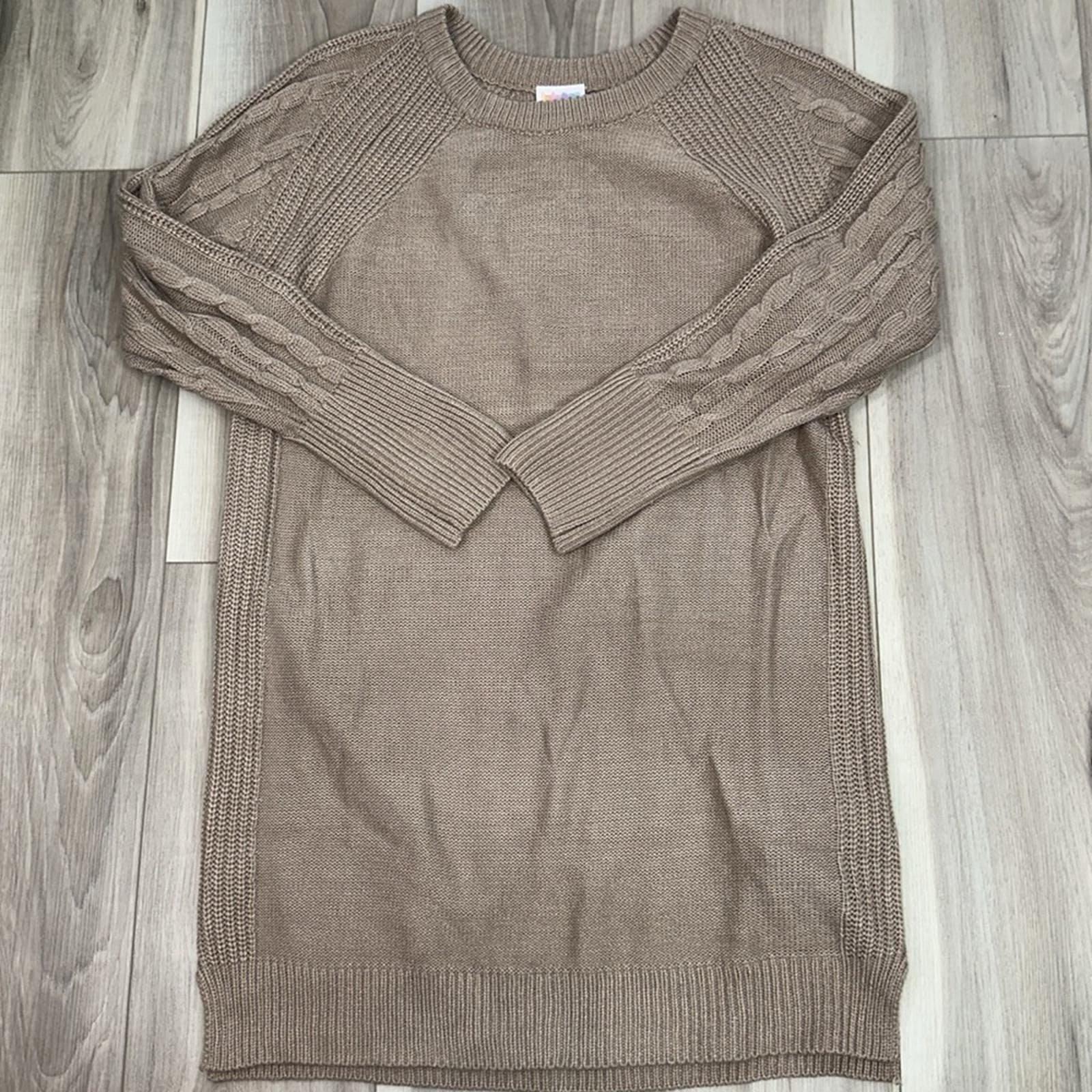 high discount Lularoe Lauren tan sweater dress size small g08JjRAdz outlet online shop