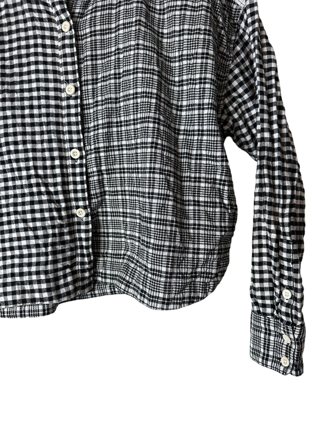 The Best Seller Madewell Long Sleeve Crop Shirt Black Plaid Boxy XS HAm9dbcaH High Quaity