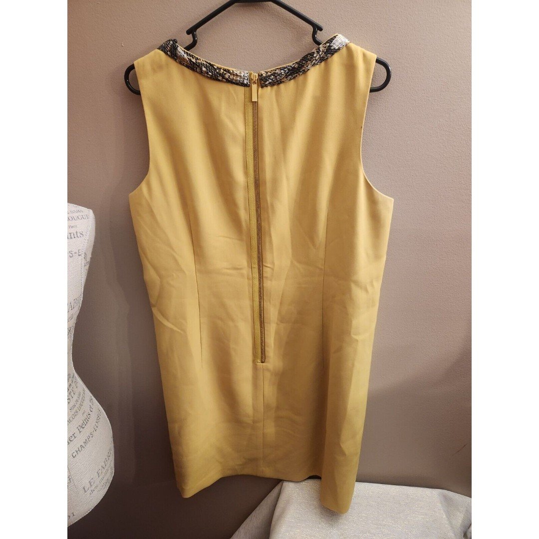large selection Tahari Women Sleeveless Mustard Yellow Dress Size 16 Pockets MxiTGVHgS Cool