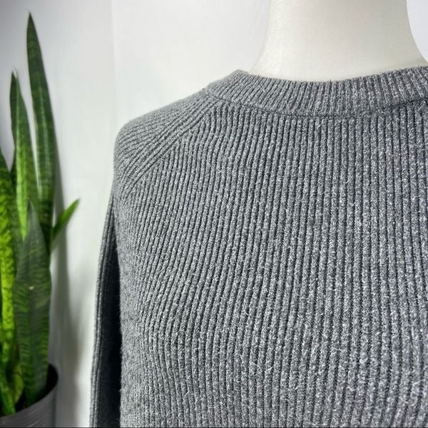 High quality ZARA Womens Small Viscose Knit Crop Gray Sweater Zip In Back ibtyaO6X8 Wholesale