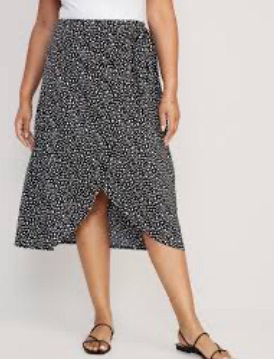 Great Old Navy High-Waisted Printed Satin Midi A-Line W