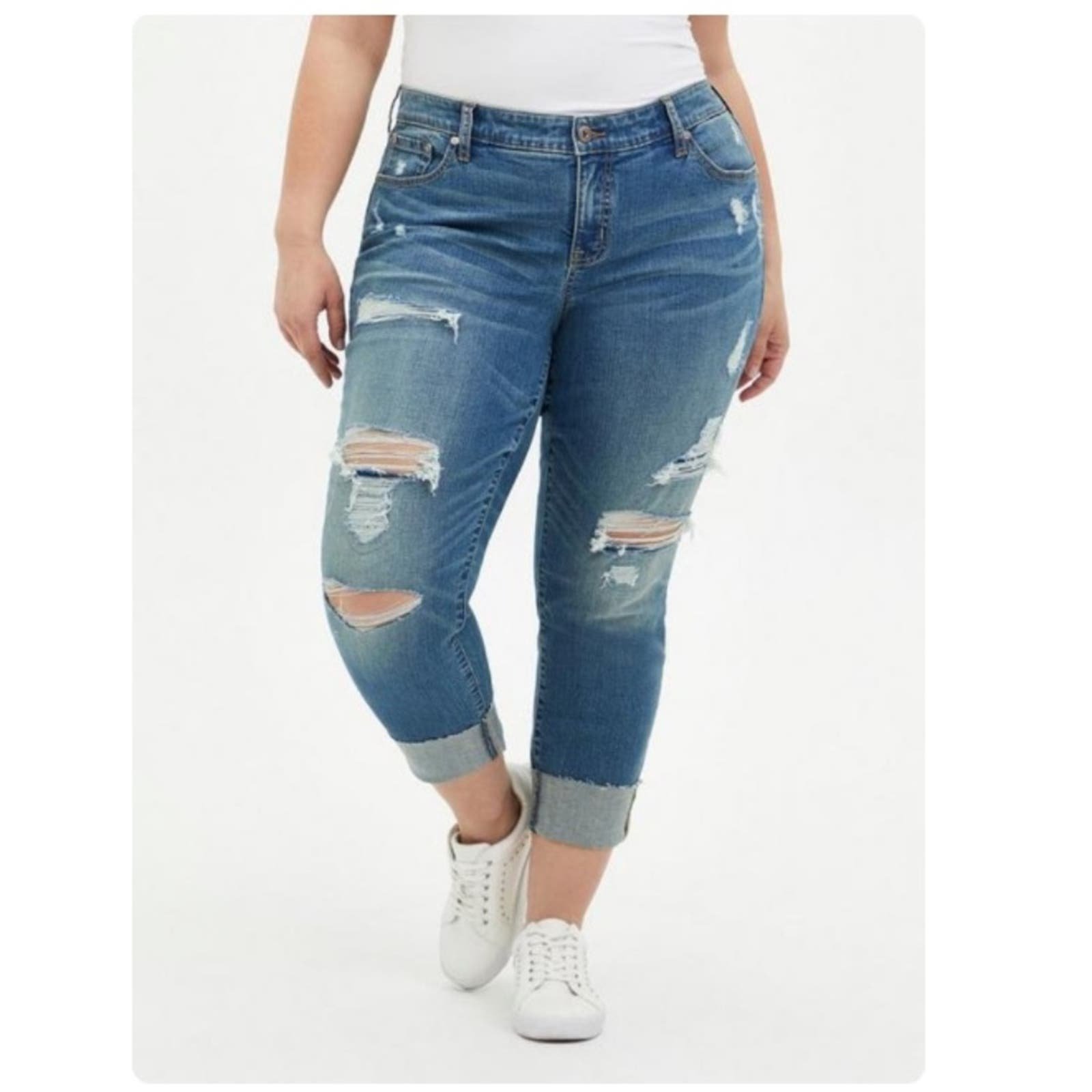 Latest  Torrid Crop Boyfriend Straight Vintage Stretch Mid-Rise Jeans j0CQOQqaE Wholesale