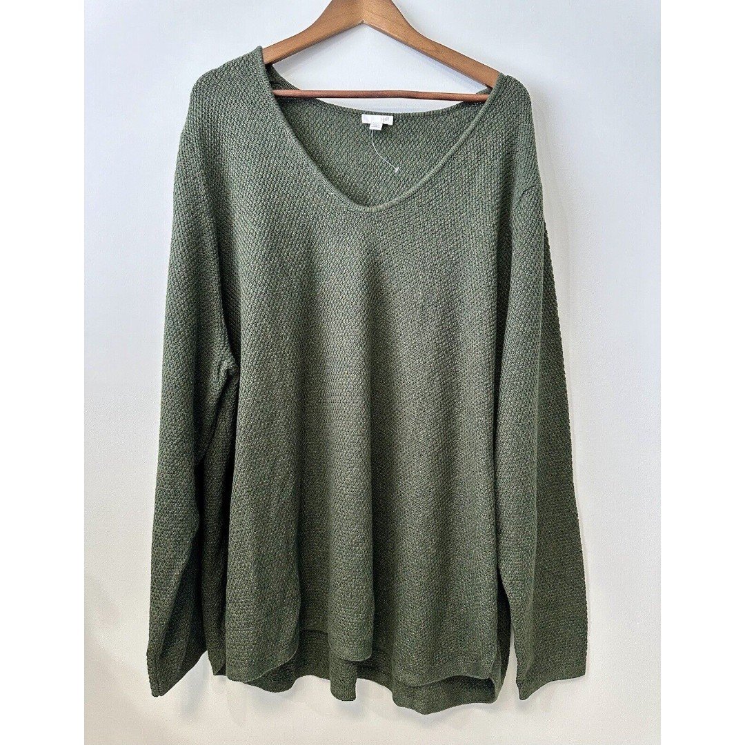 Exclusive J Jill NEW without tags Dark Green Knit V-Nec