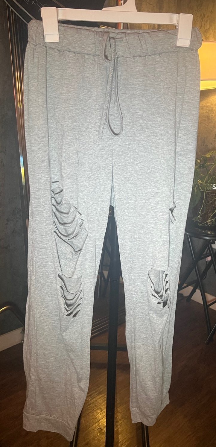 reasonable price Ripped Gray Stretch Sweatpants Size Me