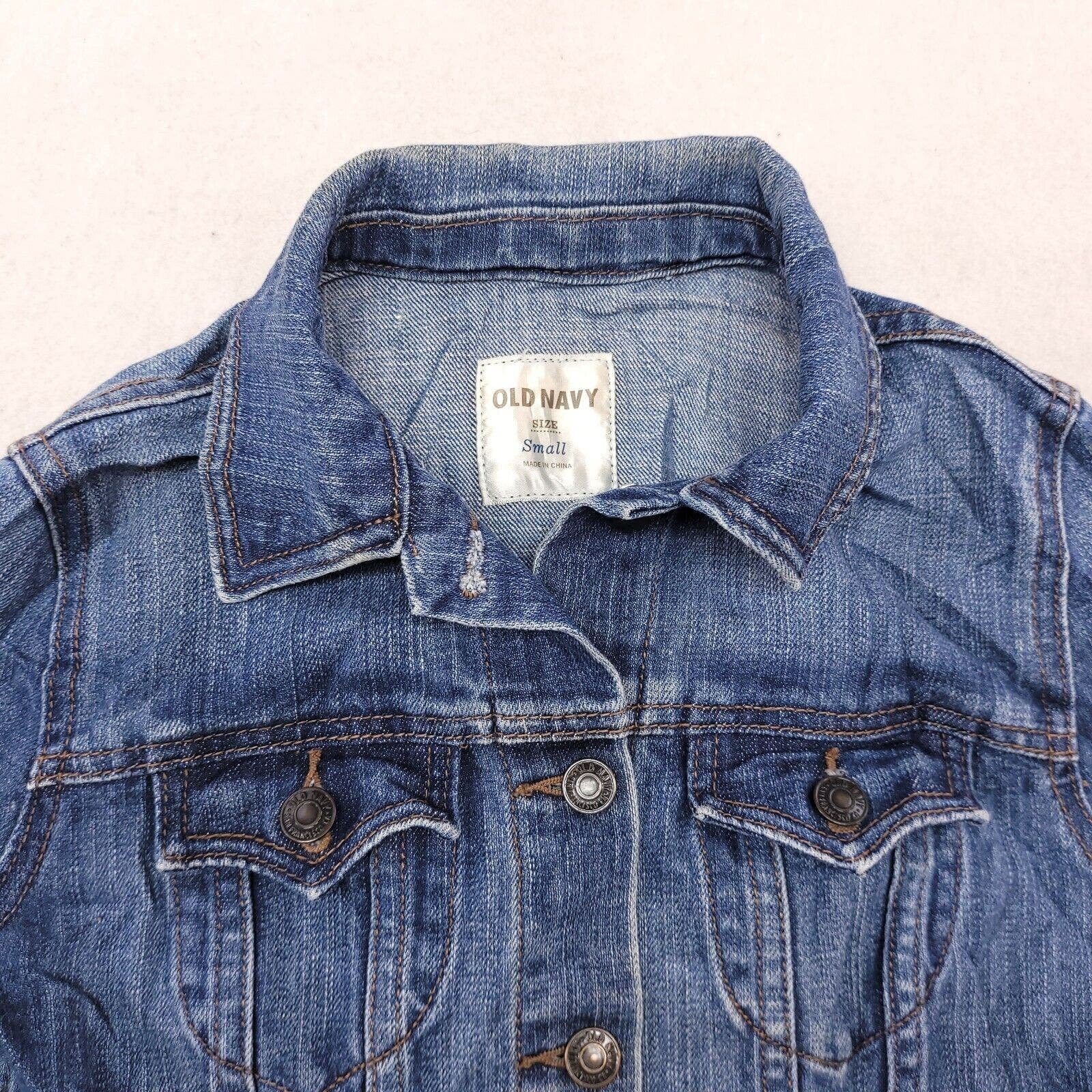 High quality Old Navy Casual Button Up Long Sleeve Denim Jean Jacket Womens Size S Blue oX0KHKLZf US Sale