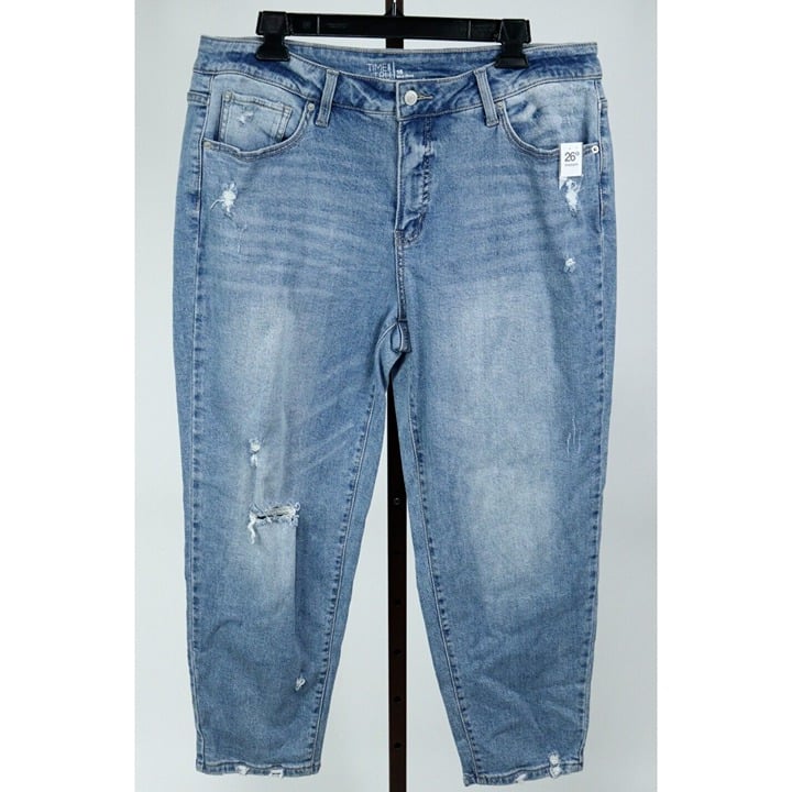 Buy Womens Ladies Blue Denim Distressed Straight Leg Jeans Size 16/XL NWOT I4pCksswN Factory Price
