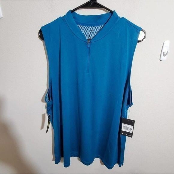 Promotions  NIKE teal zip dri-fit sleeveless golf shirt plus size XXL new!!! ore2RVQBQ all for you