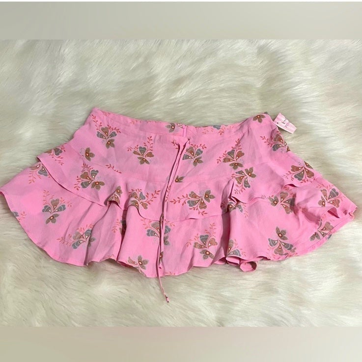 The Best Seller Y2k Lucy Love Pink floral mini skirt OW
