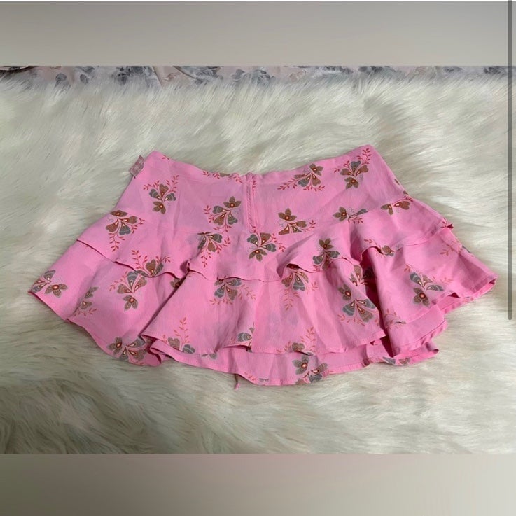 The Best Seller Y2k Lucy Love Pink floral mini skirt OWFRAUYrO Zero Profit 