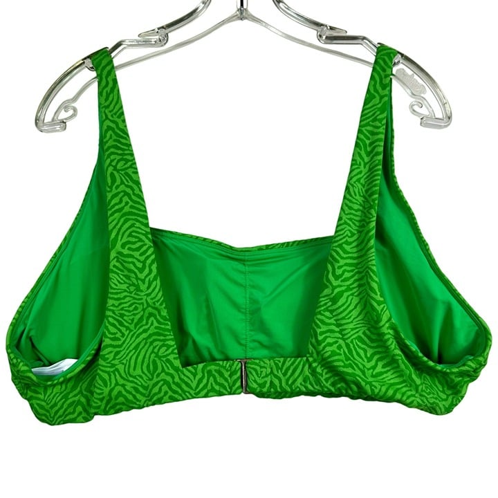 Perfect Andie The Rye Top Zebra-Jacquard Green Bikini Top pCe1mre4B best sale