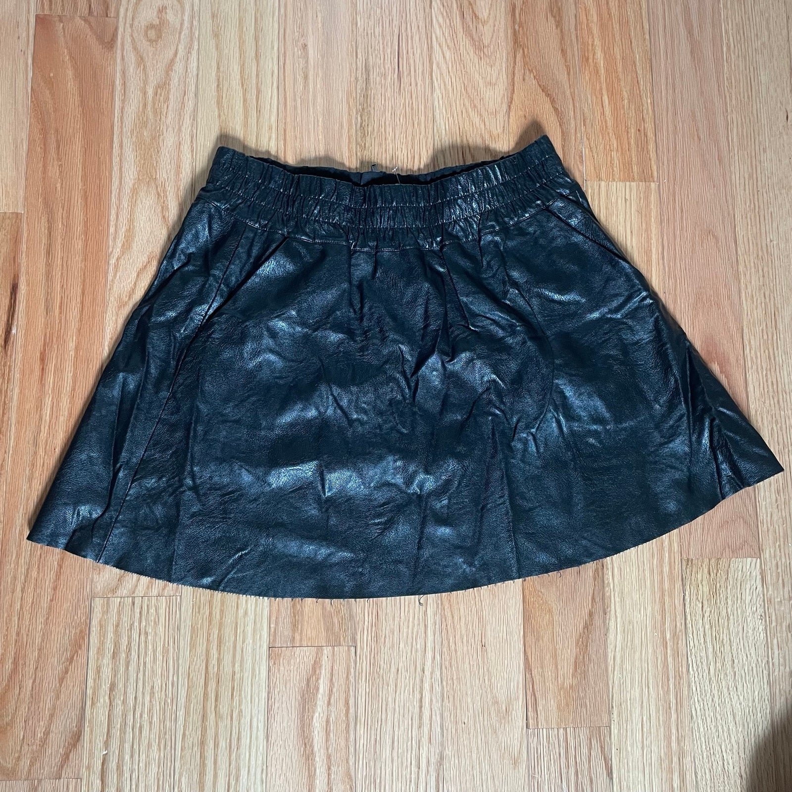 Buy Pam & Gela Black Faux Leather Two Pocket Elastic Wa