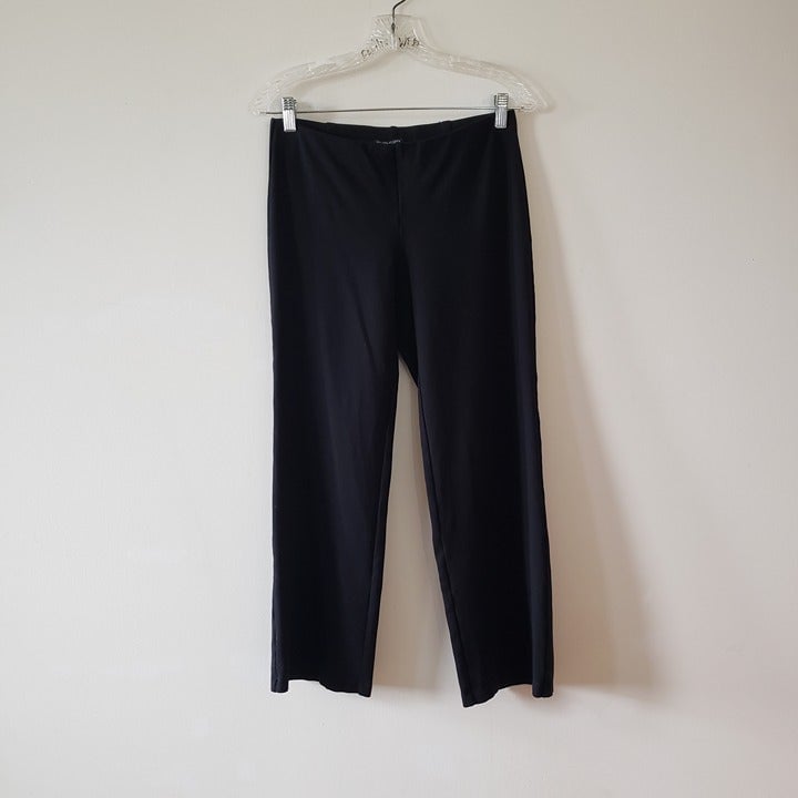 Classic Eileen Fisher Black Viscose Stretch Pants Small