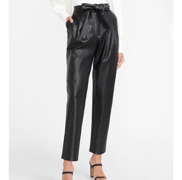 Amazing Express super high waisted faux leather belted ankle pant lAr3gdjDr Fashion