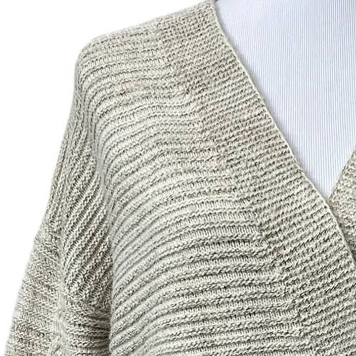 where to buy  Mystree Womens Grey Polyester Oversized Surplice Neck Long Sleeve Sweater Small nIHp6otOR Store Online