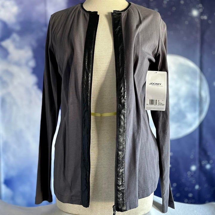Special offer  Jockey Person to Person Size Medium Lunar Gray Zip-Up Cardigan OmrvoKCUJ Cool