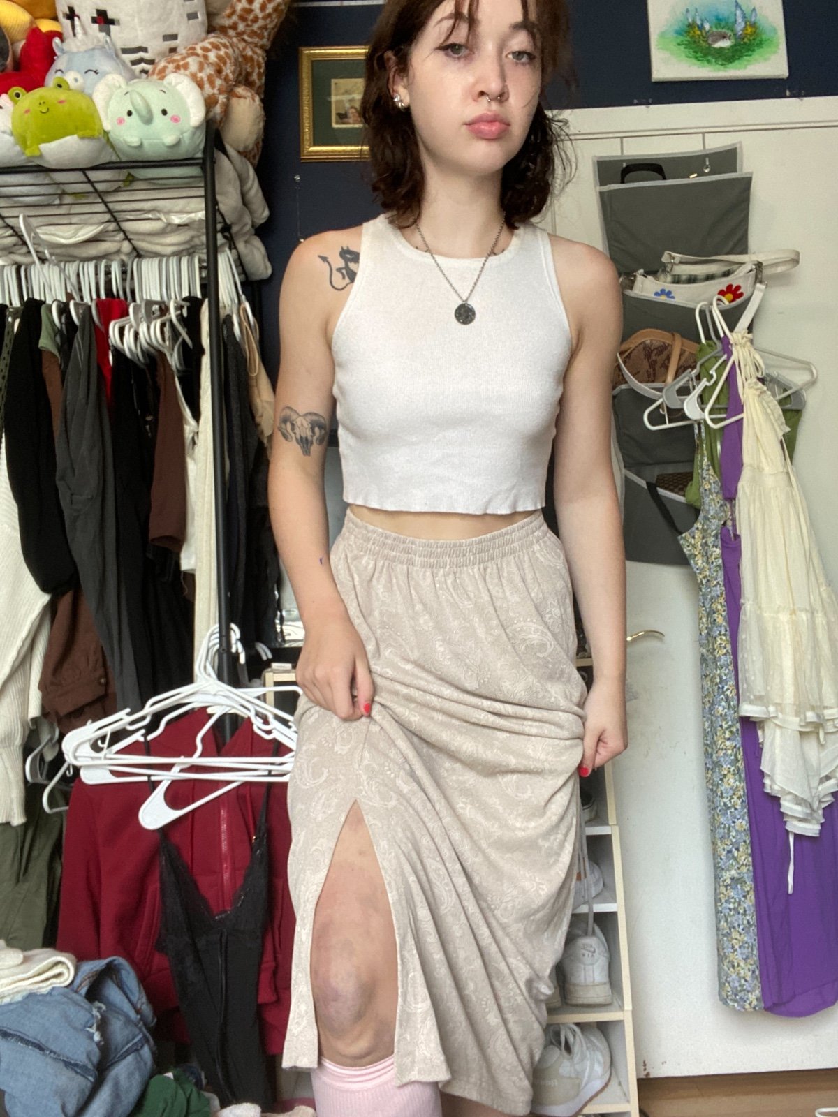 Great vintage tan Boho Hippie Skirt with Paisley print nDpNgU5N2 all for you