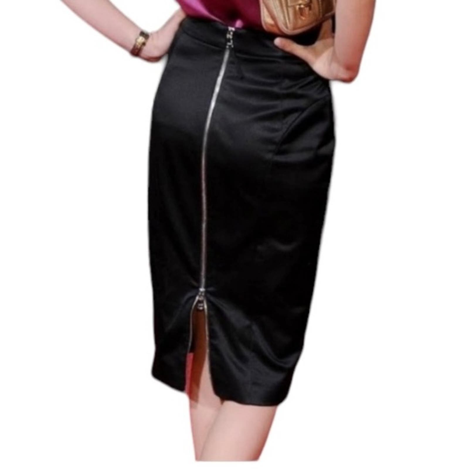 Authentic Dolce & Gabbana Black Exposed Back Zipper Midi Pencil Skirt Size 42 US 6 hd6rvIGL2 best sale