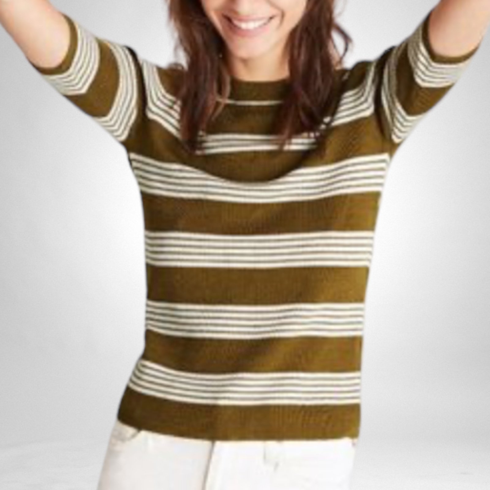 Perfect Madewell Merino Wool Bennett Sweater Striped SZ